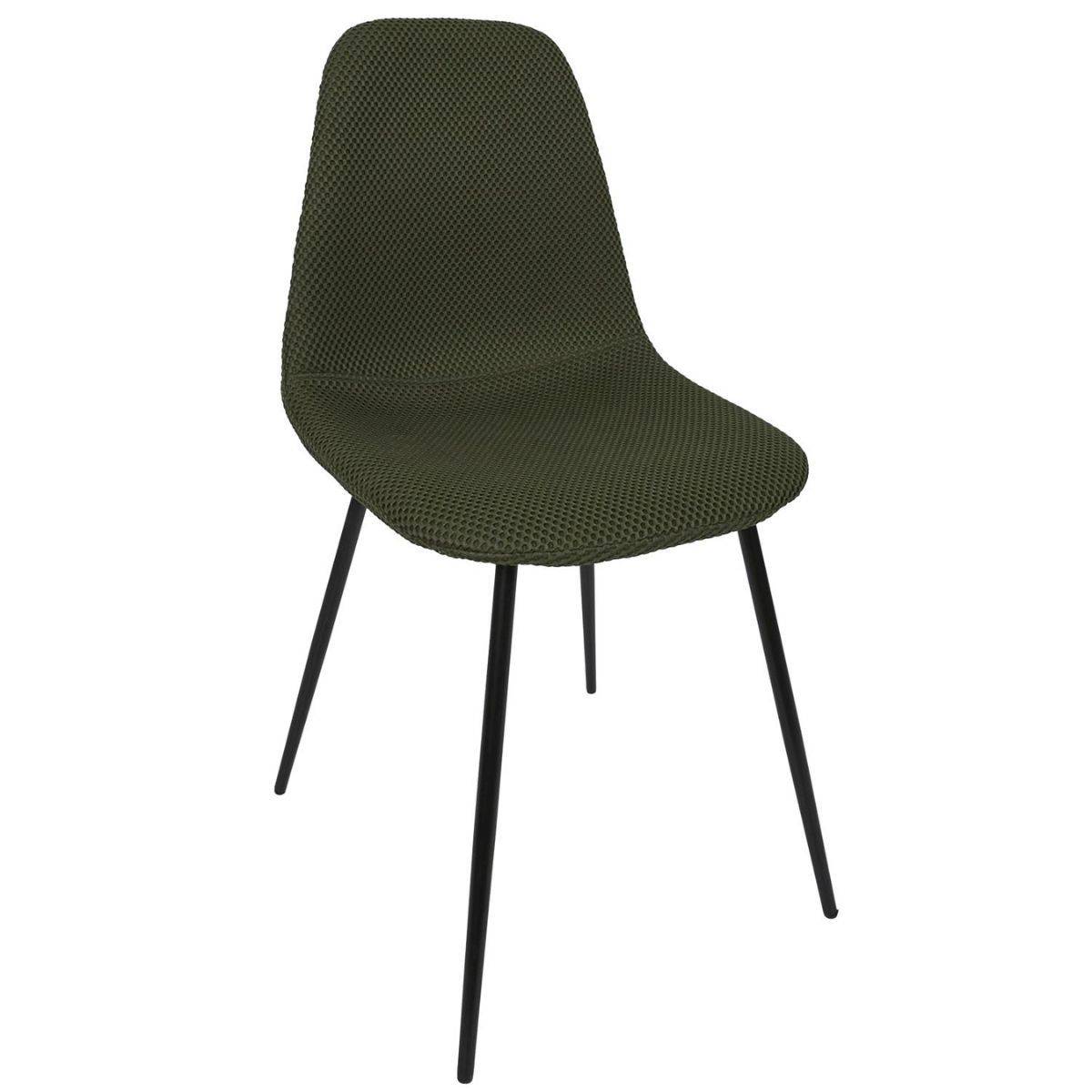 Lot de 6 chaises en tissu texturé maille 3D kaki - ELECTRON - Image 3