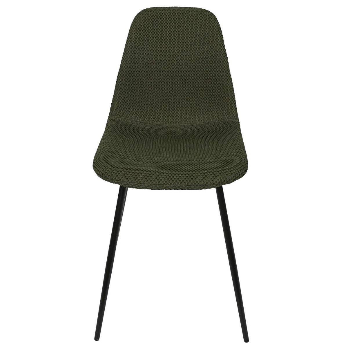 Lot de 6 chaises en tissu texturé maille 3D kaki - ELECTRON - Image 4
