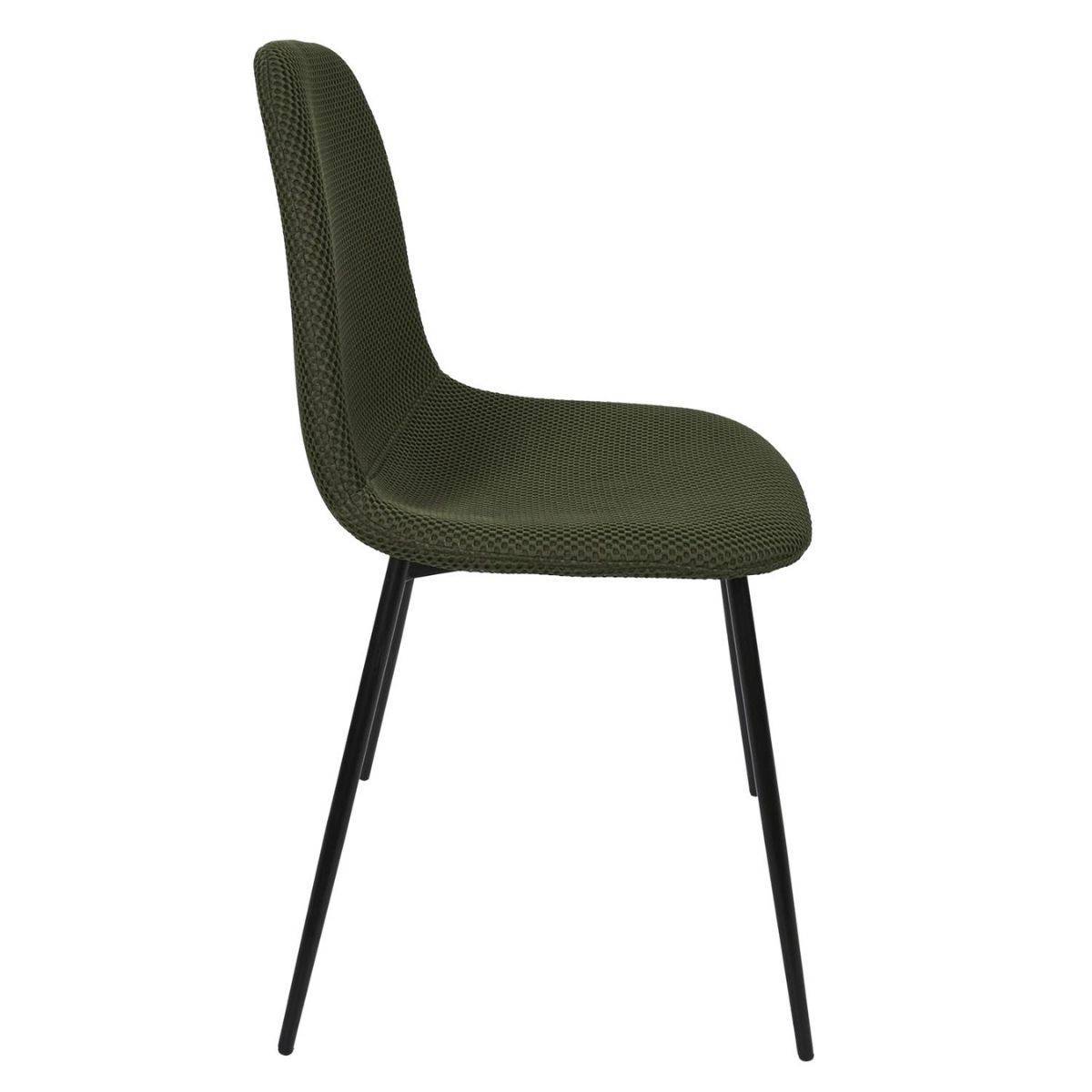 Lot de 6 chaises en tissu texturé maille 3D kaki - ELECTRON - Image 5