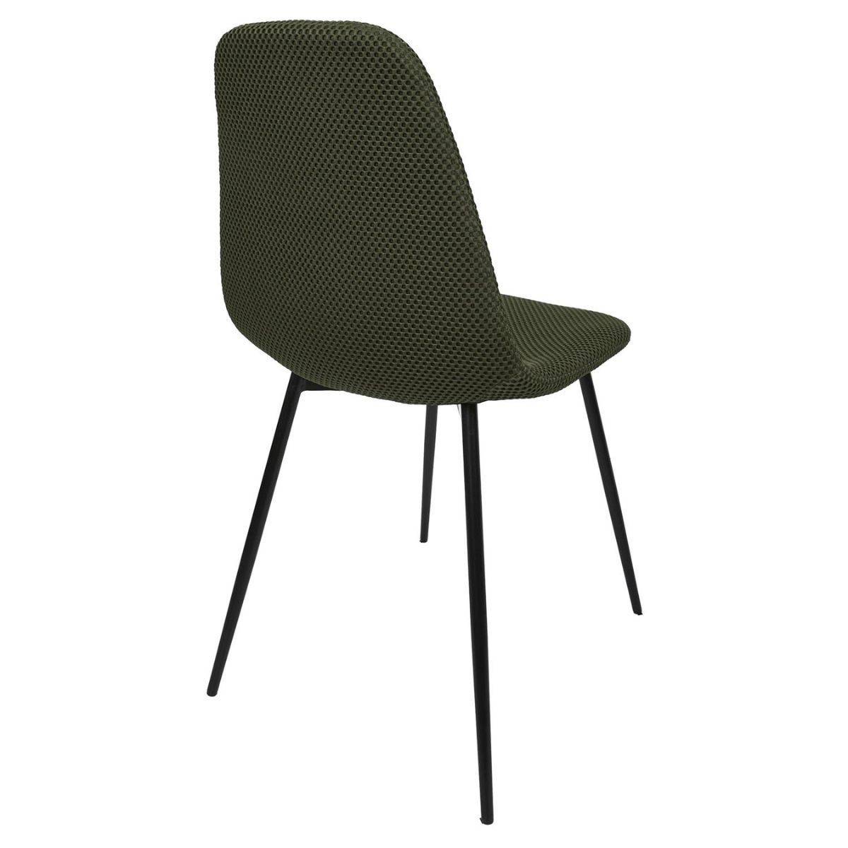 Lot de 6 chaises en tissu texturé maille 3D kaki - ELECTRON - Image 7