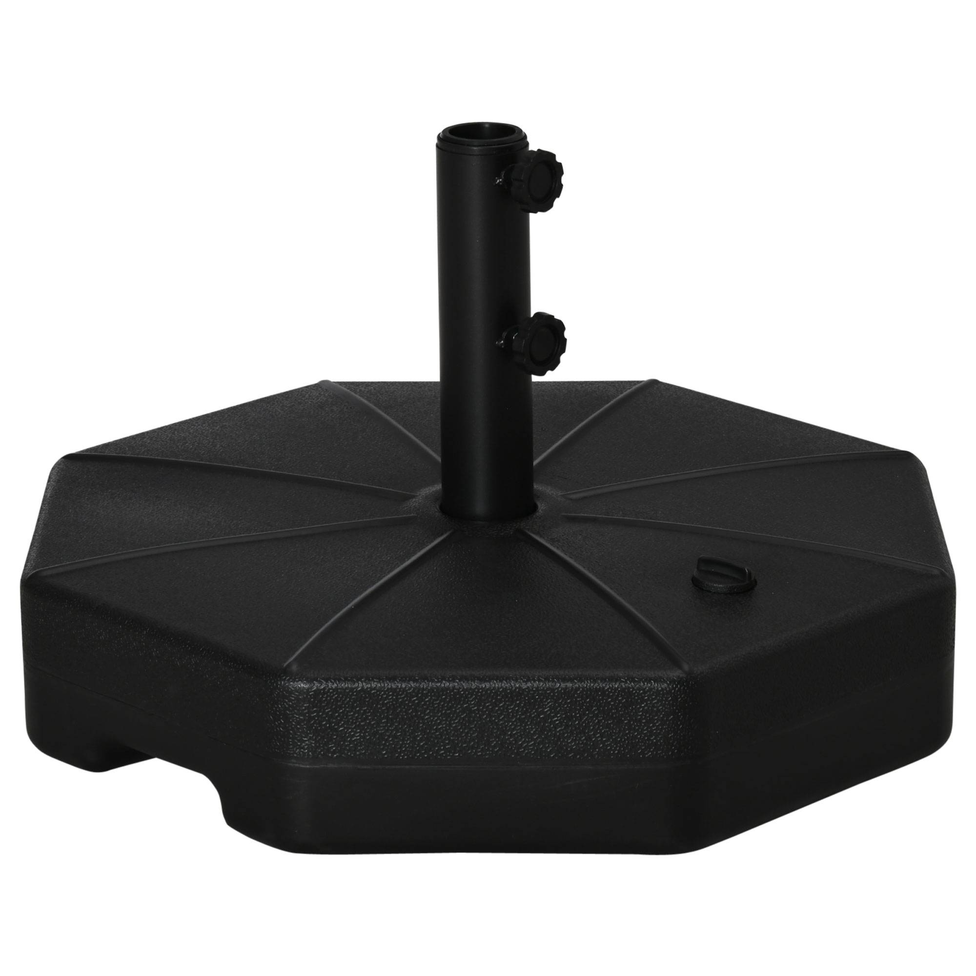 Pied de parasol octogonal en HDPE pour jardin lestable 40kg grande stabilité 60cm noir - ComfortXL Outdoor Living - Image 2