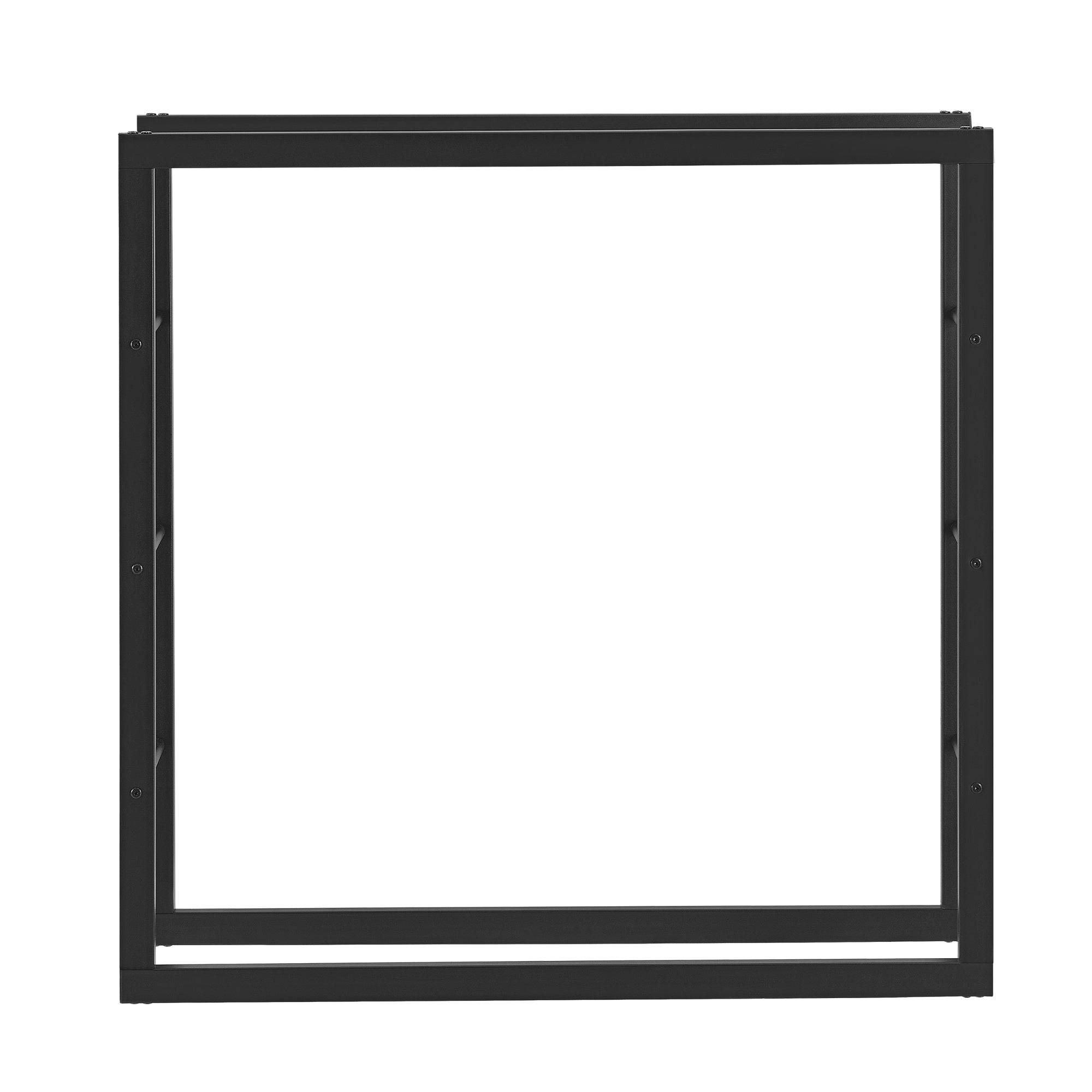 Helloshop26 - Porte-bûches robuste range-bûches solide support pour bois de chauffage rangement efficace pour intérieur extérieur acier laqué 100 cm noir - Imagen 2