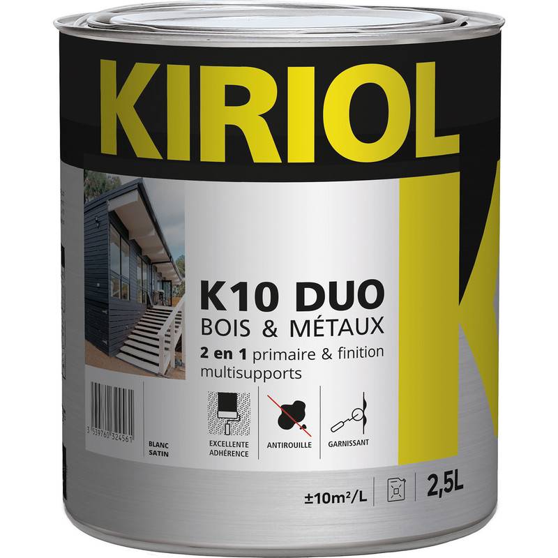 Peinture antirouille K10 Duo COMUS Satin Blanc 2.5L - A005365