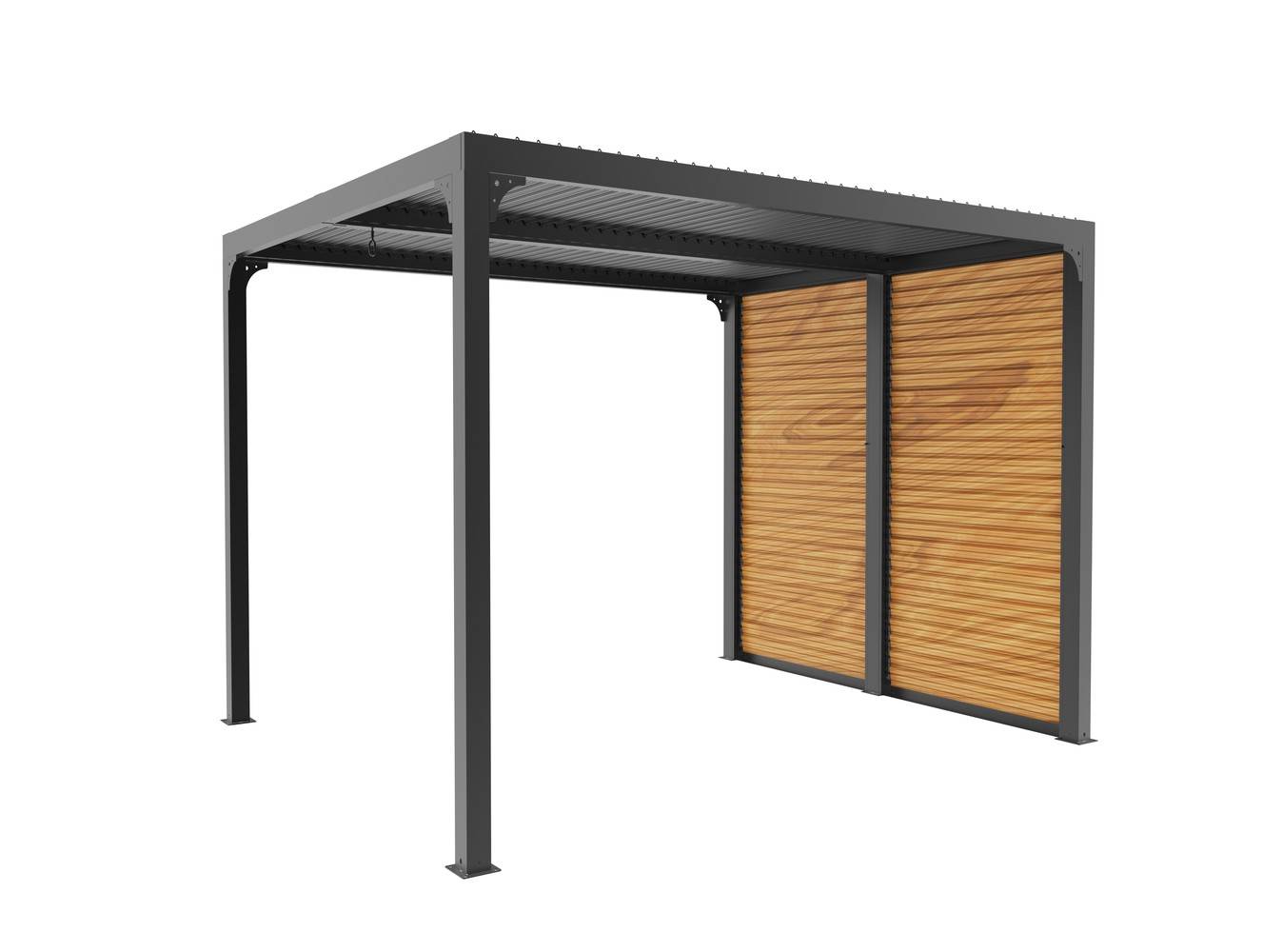 Habrita - Pergola bioclimatique ALUMINIUM 7,20 m² - gris anthracite - ventelles latérales Habrita - Image 1