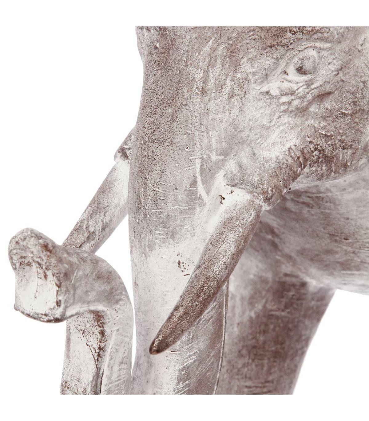 Éléphant décoratif en Résine effet blanchi H 30 cm - Imagen 2