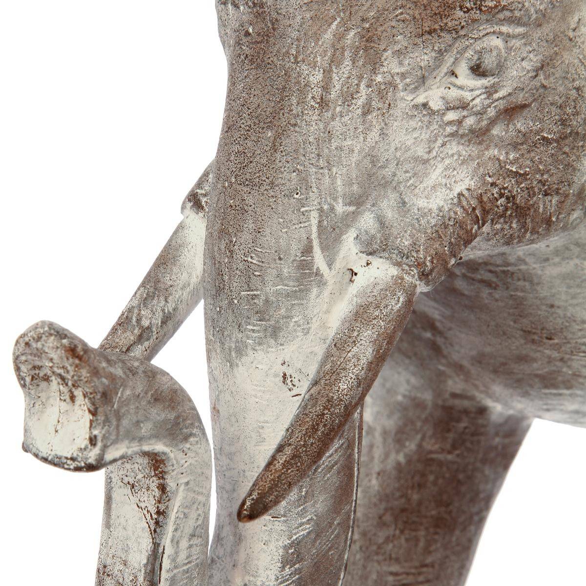 Éléphant décoratif en Résine effet blanchi H 30 cm - Imagen 3