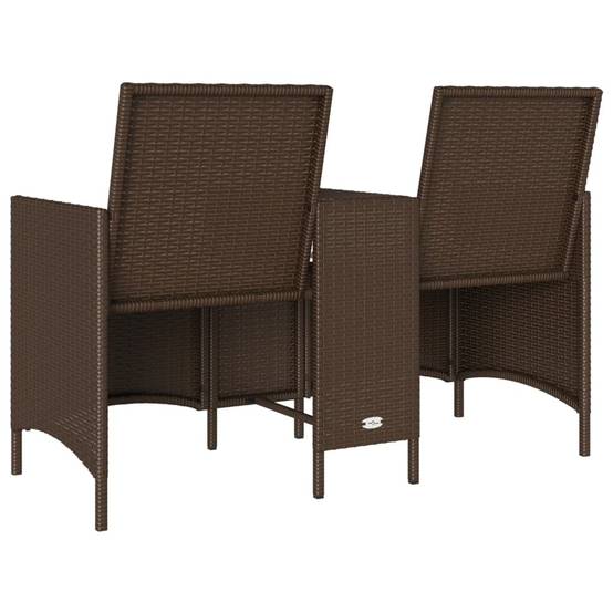 Canapé de jardin | Canapé D'extérieur | Sofa De Jardin 2 places avec table et coussins résine tressée Maison Chic - Image 6