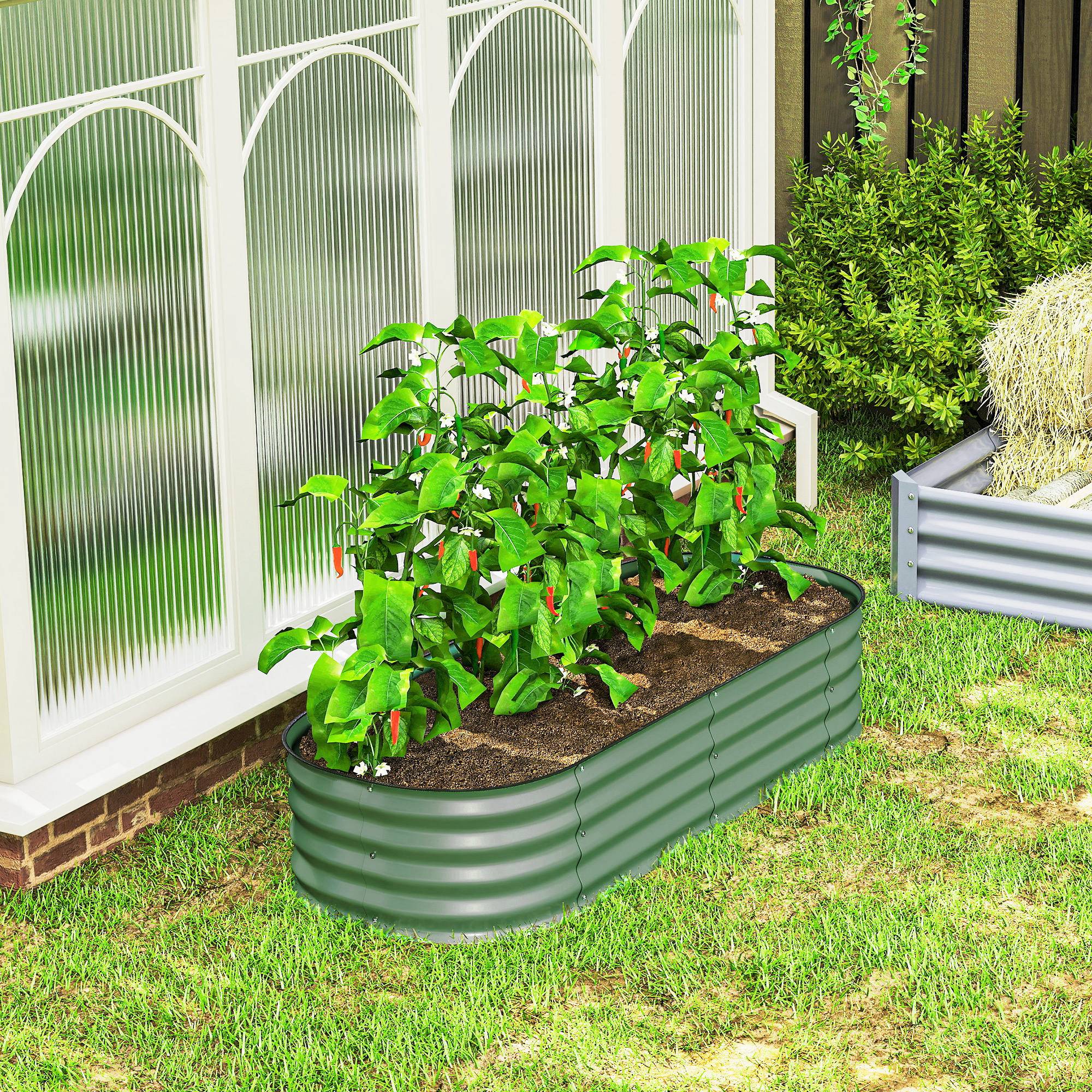 PANGIVO - Carré potager acier vert 150 x 62 x 30 cm - PANGIVO - Image 10