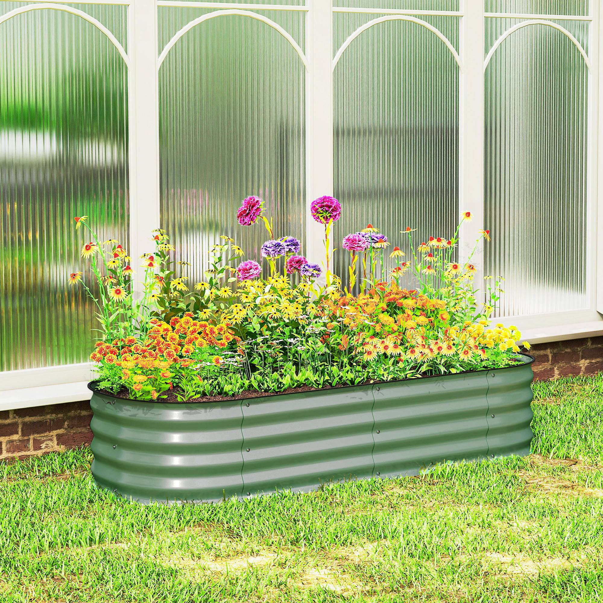 PANGIVO - Carré potager acier vert 150 x 62 x 30 cm - PANGIVO - Image 4