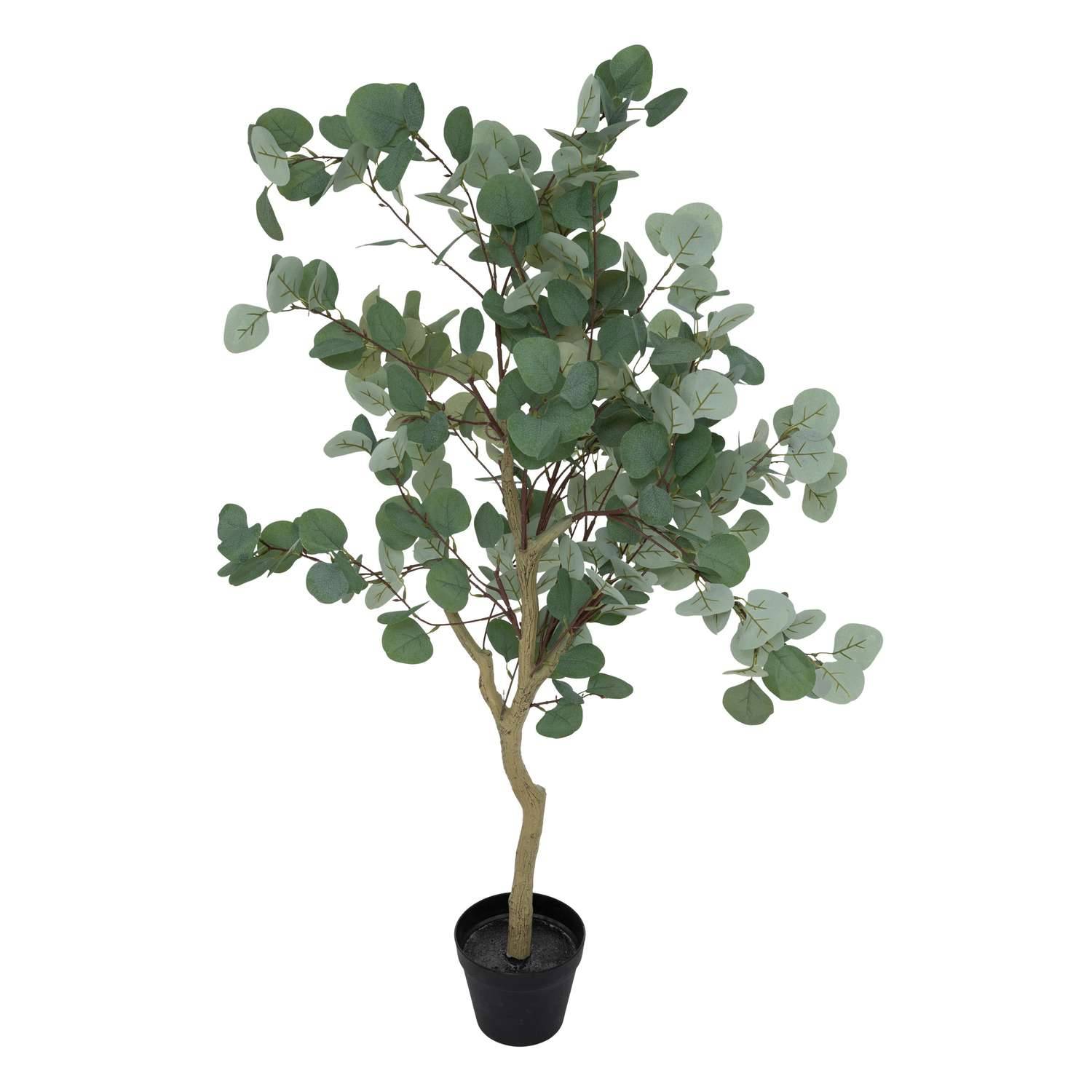 Eucalyptus artificiel avec pot plastique - H. 127 cm - Vert - Atmosphera - Imagen 1