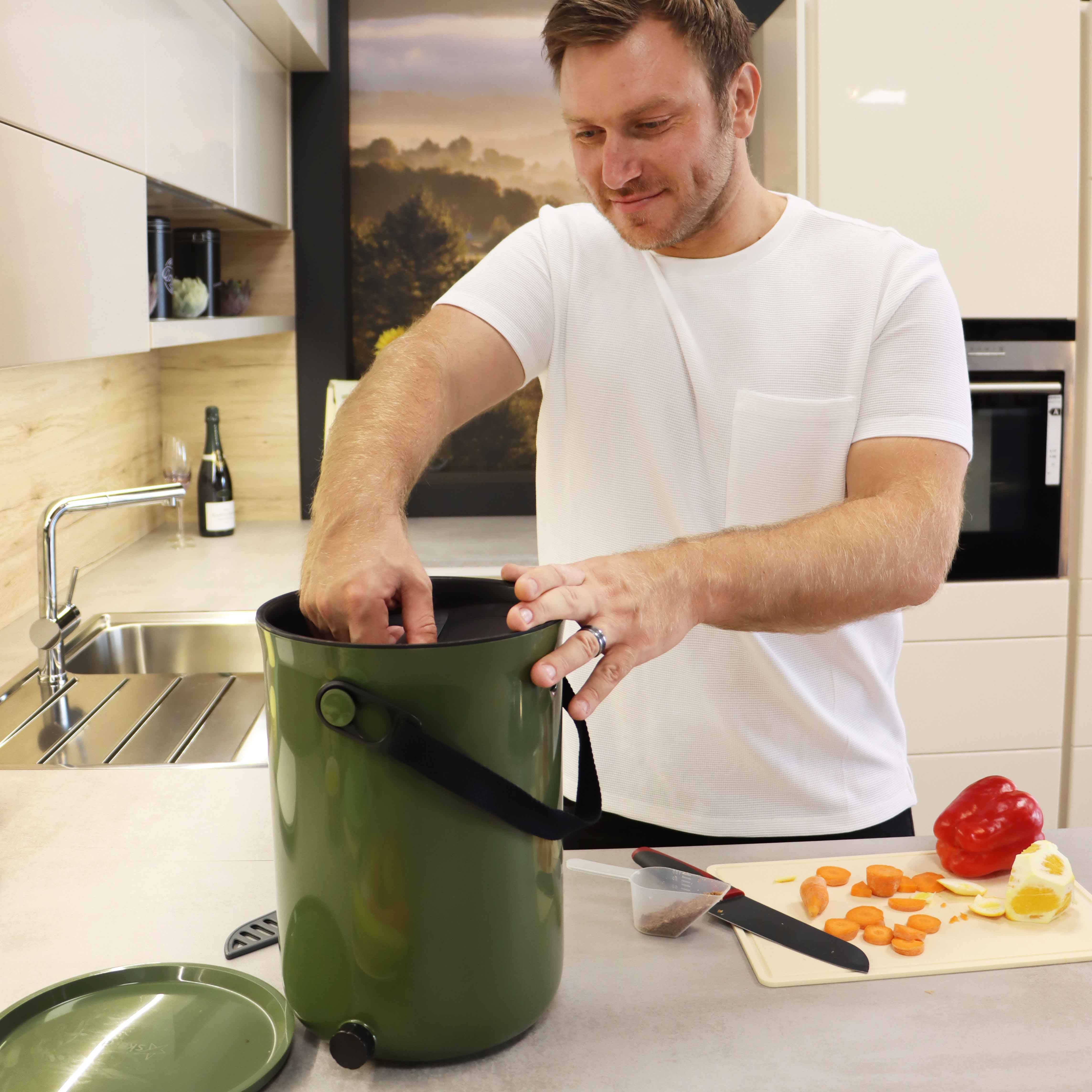 Composteur Bokashi en Plastique recyclé,vert, 9,6l+1 kg d'activateur - Imagen 4