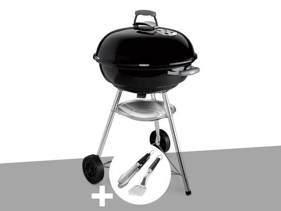 Weber - Barbecue à charbon Compact Kettle 57 cm + Housse + Kit ustensiles Premium 2 pièces - Weber - Image 1