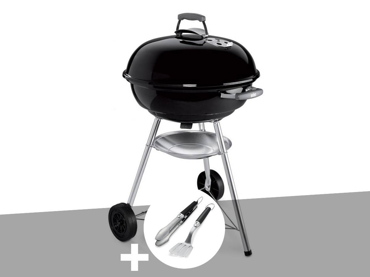Weber - Barbecue à charbon Compact Kettle 57 cm + Housse + Kit ustensiles Premium 2 pièces - Weber - Image 1