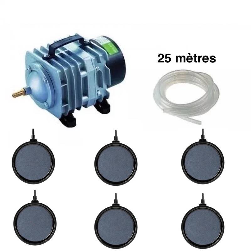 Set aérateur bassin 6 disques 10 cm PREMIUM de 12000 à 15000 litres