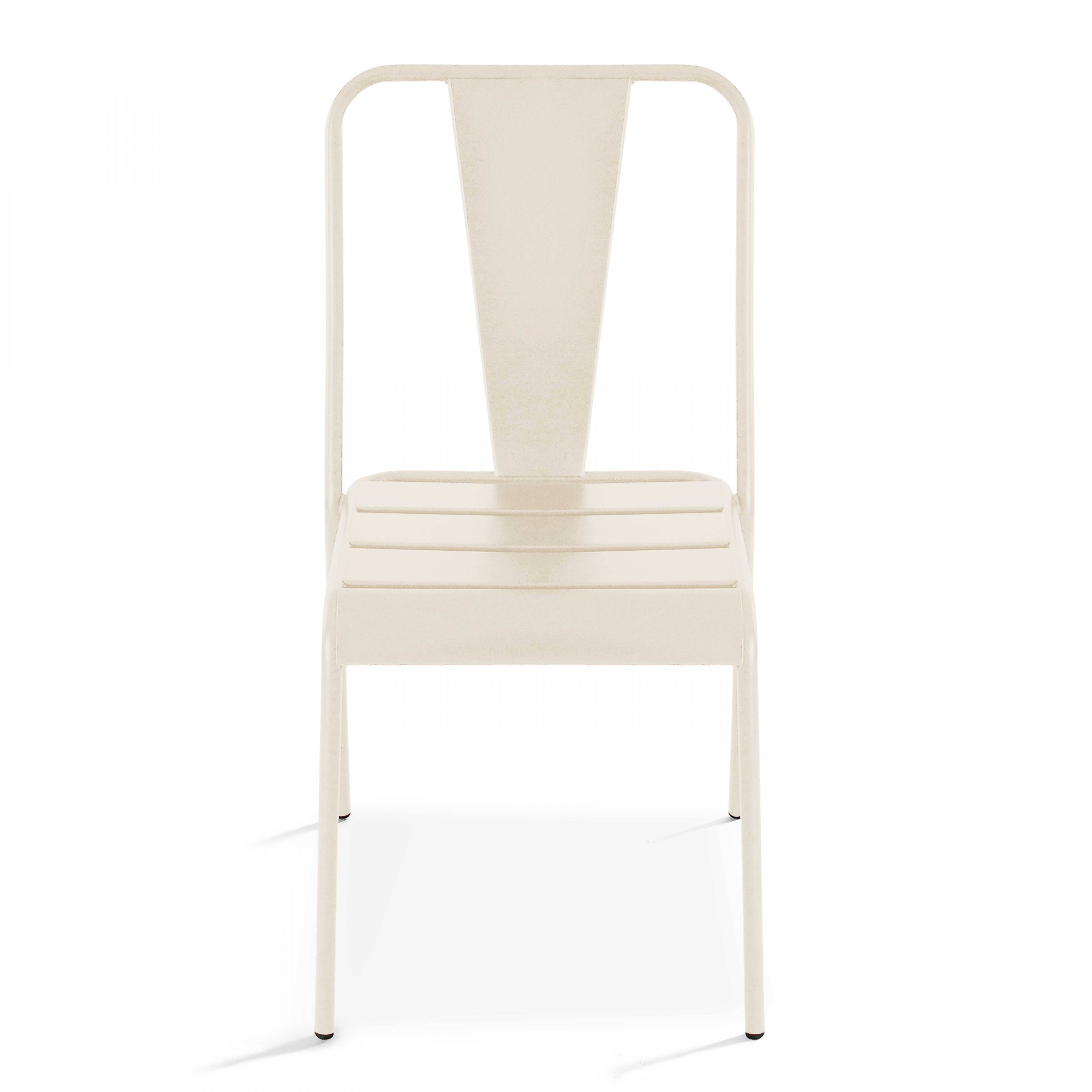 Oviala - Chaise de jardin en métal ivoire Dieppe - Oviala - Imagen 4