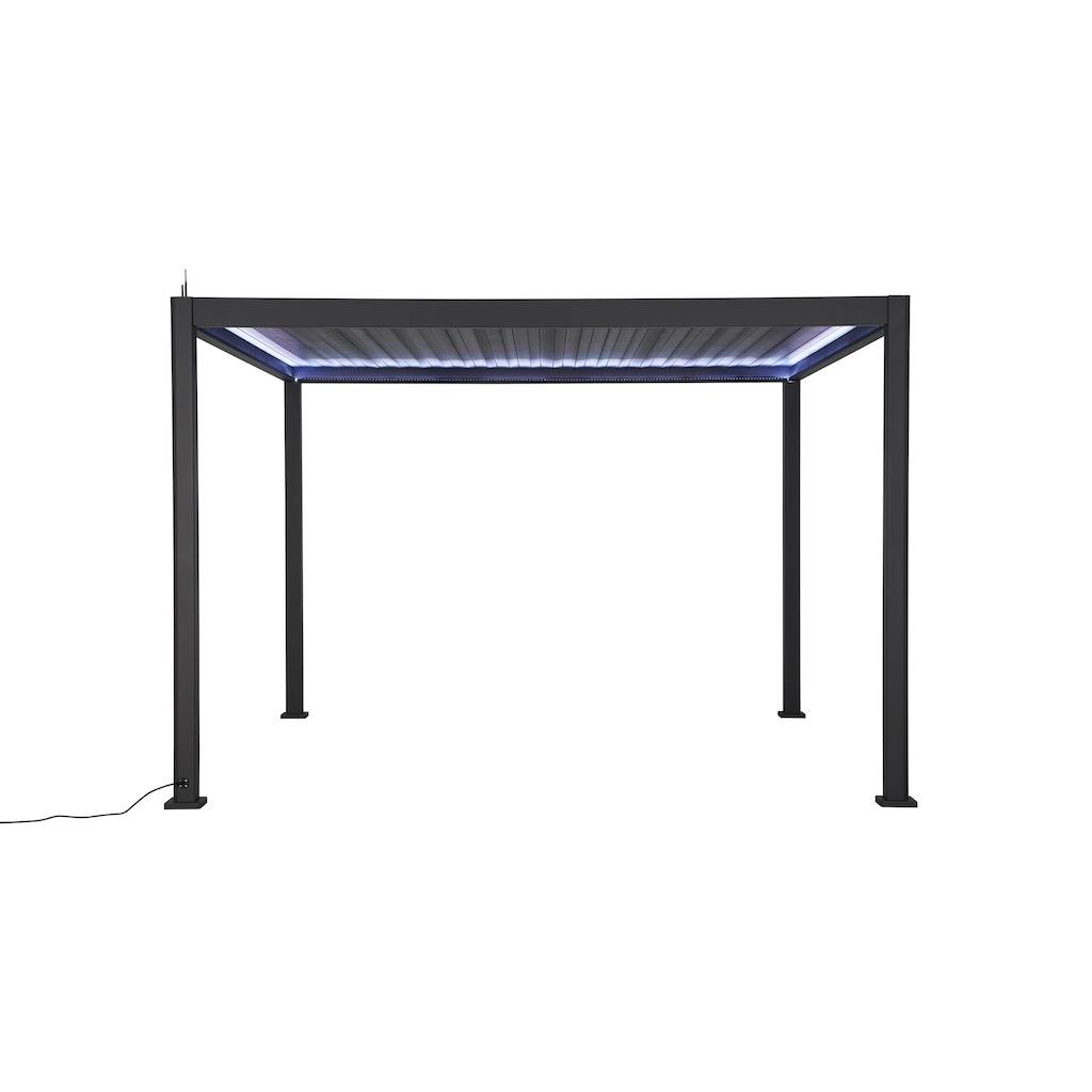 Habrita - Pergola bioclimatique autoportante - Aluminium thermolaqué - Lames orientables motorisées - Rubans LED - 11,83 m² Habrita - Image 1