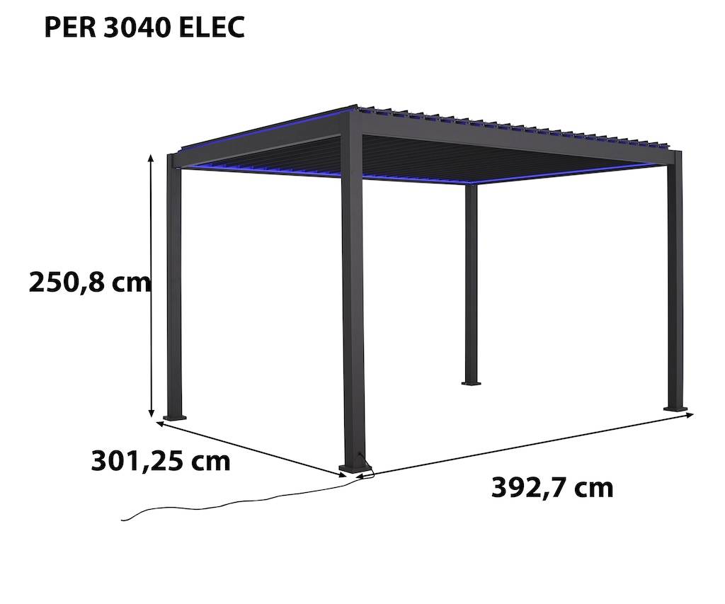 Habrita - Pergola bioclimatique autoportante - Aluminium thermolaqué - Lames orientables motorisées - Rubans LED - 11,83 m² Habrita - Image 2