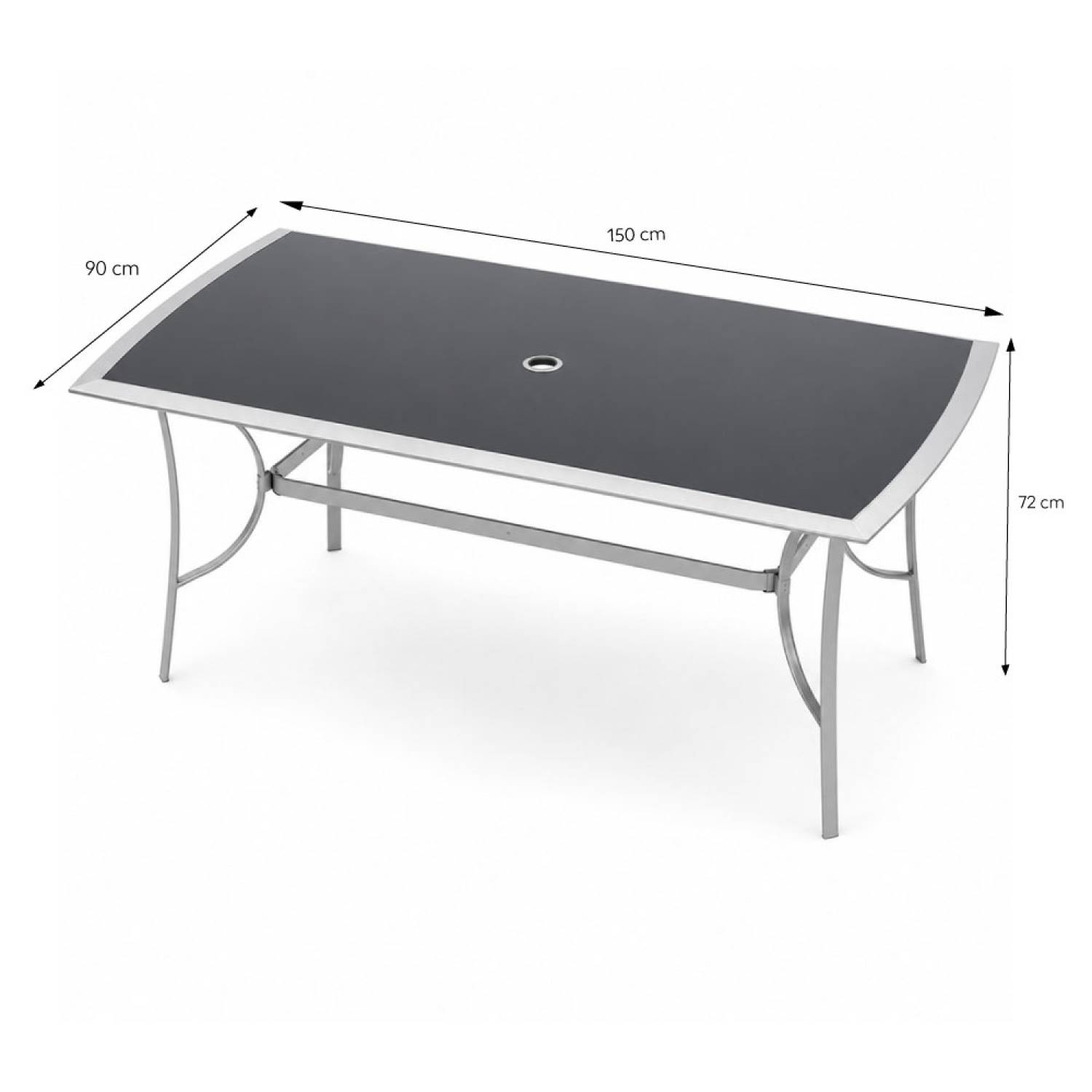Ensemble de jardin table 150 cm + lot de 4 chaises pliantes ALASSIO - Image 3
