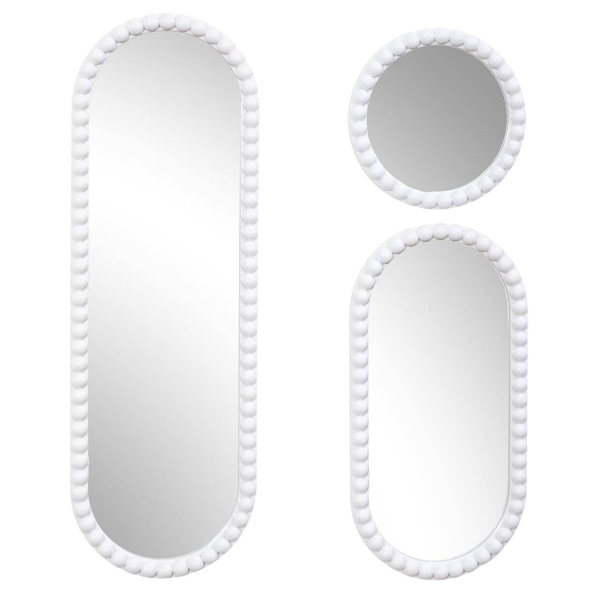 ALTOBUY - Lot de 3 Miroirs Blanc 75x25 cm / 50x25 cm / Ø25 cm - - TORIS - Image 1