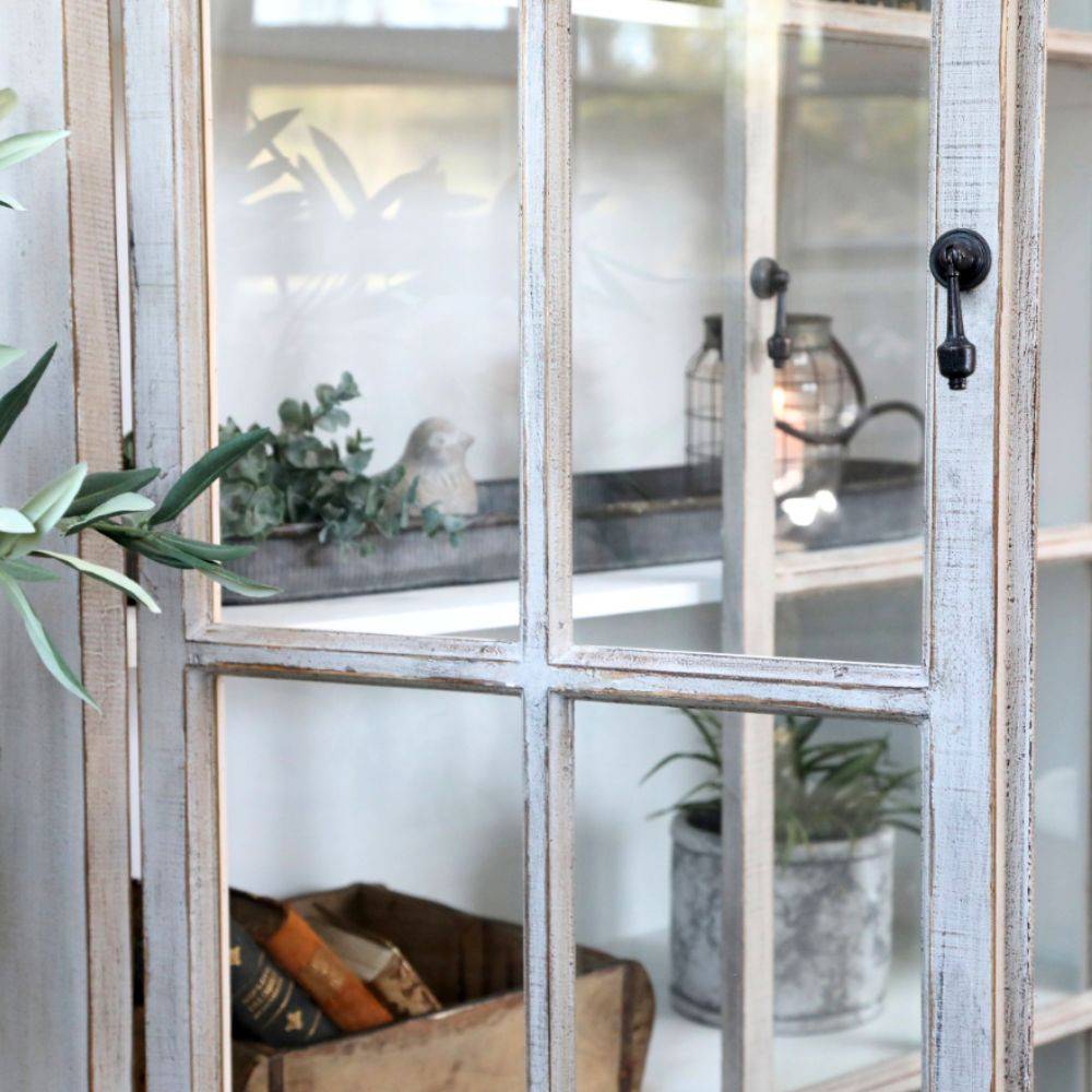 Chemin De Campagne - Armoire vitrine en bois de sapin et verre 90 x 37 x 154 cm Chemin de campagne - Imagen 5