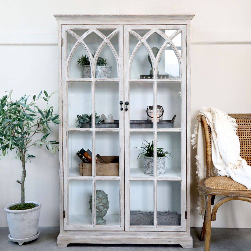 Chemin De Campagne - Armoire vitrine en bois de sapin et verre 90 x 37 x 154 cm Chemin de campagne - Imagen 2
