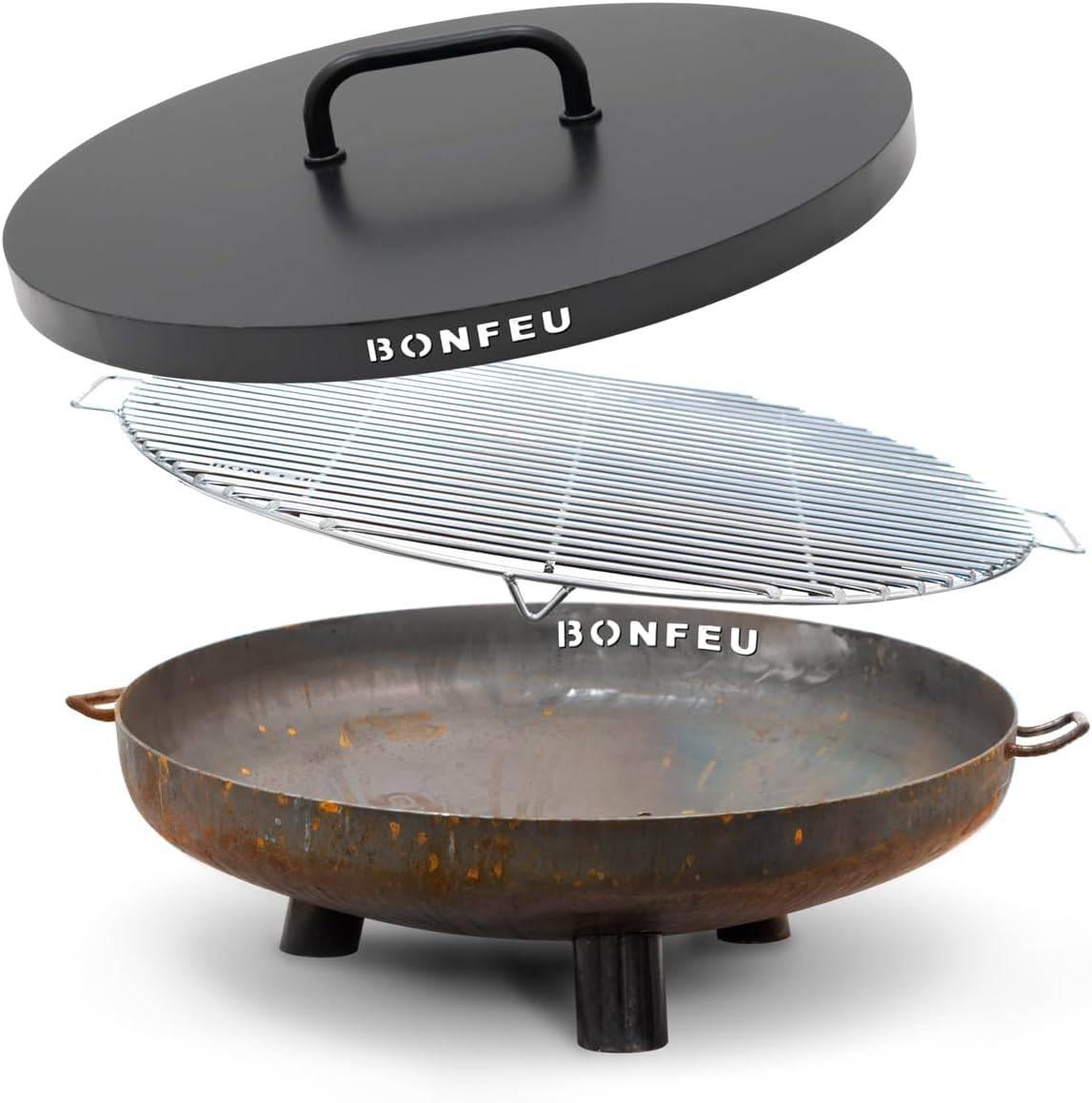 Brasero 100 cm BonFeu avec Couvercle et Grille - Image 1