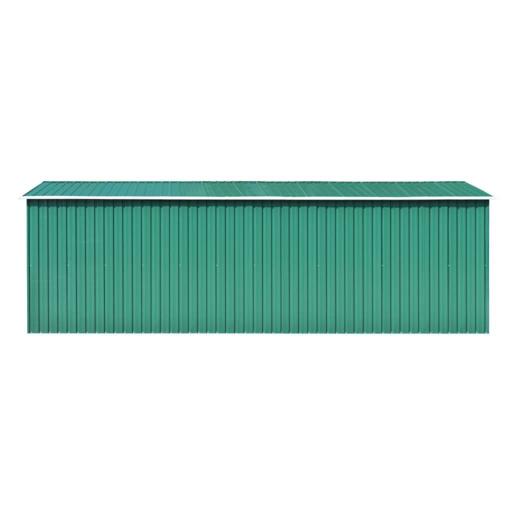 Helloshop26 - Abri de jardin cabane cabanon maison de stockage remise extérieur hangar outils robuste 257 x 580 x 181 cm métal vert - Imagen 4