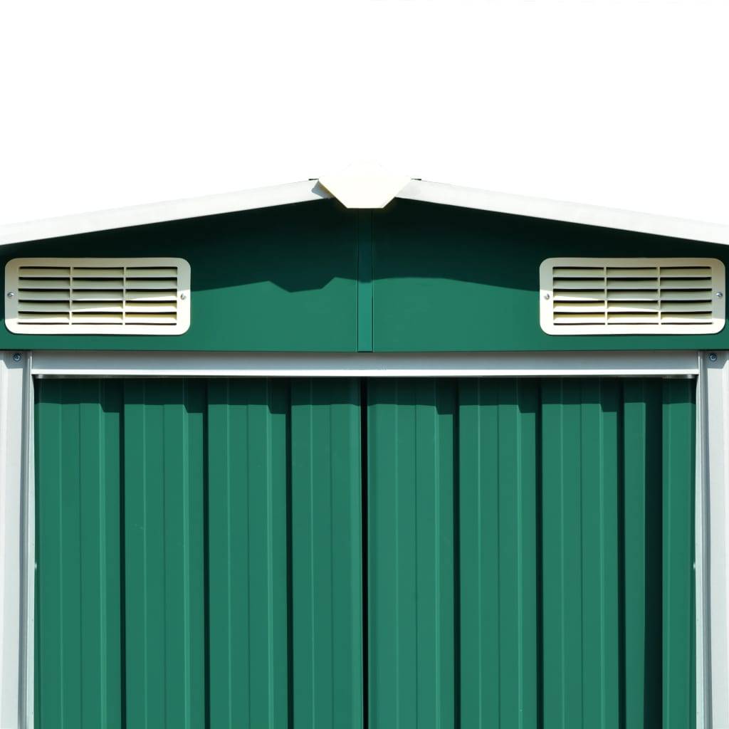 Helloshop26 - Abri de jardin cabane cabanon maison de stockage remise extérieur hangar outils robuste 257 x 580 x 181 cm métal vert - Imagen 5