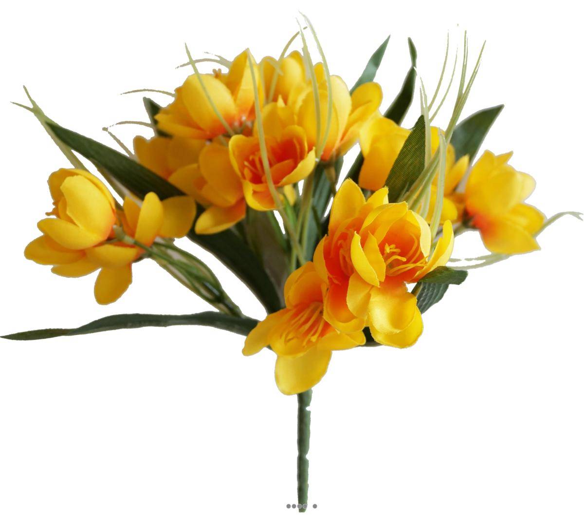 Artificielles - Bouquet de Crocus artificiels 31 fleurs tissu Hauteur 22 cm Top Jaune - couleur: Jaune - Imagen 2