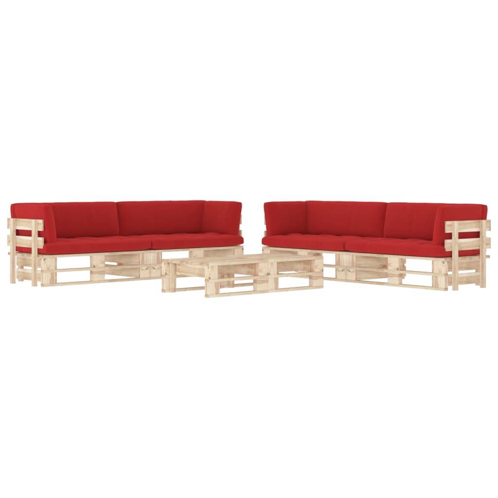 Helloshop26 - Salon de jardin meuble d'extérieur ensemble de mobilier palette 6 pièces avec coussins bois de pin imprégné - Imagen 1