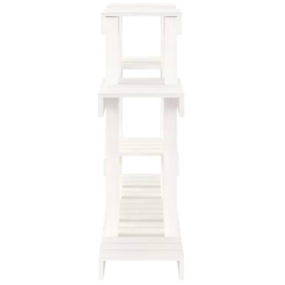 Helloshop26 - Support à plantes design rustique jardin 104,5 x 25 x 77,5 cm en bois massif blanc - Image 3
