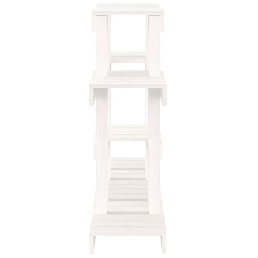 Helloshop26 - Support à plantes design rustique jardin 104,5 x 25 x 77,5 cm en bois massif blanc - Image 3