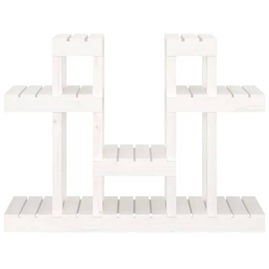 Helloshop26 - Support à plantes design rustique jardin 104,5 x 25 x 77,5 cm en bois massif blanc - Image 2