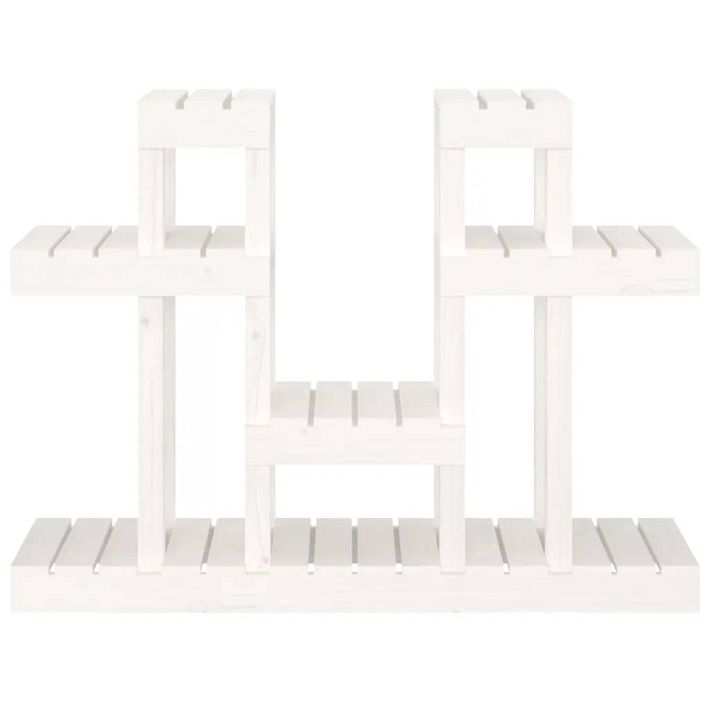 Helloshop26 - Support à plantes design rustique jardin 104,5 x 25 x 77,5 cm en bois massif blanc - Image 2