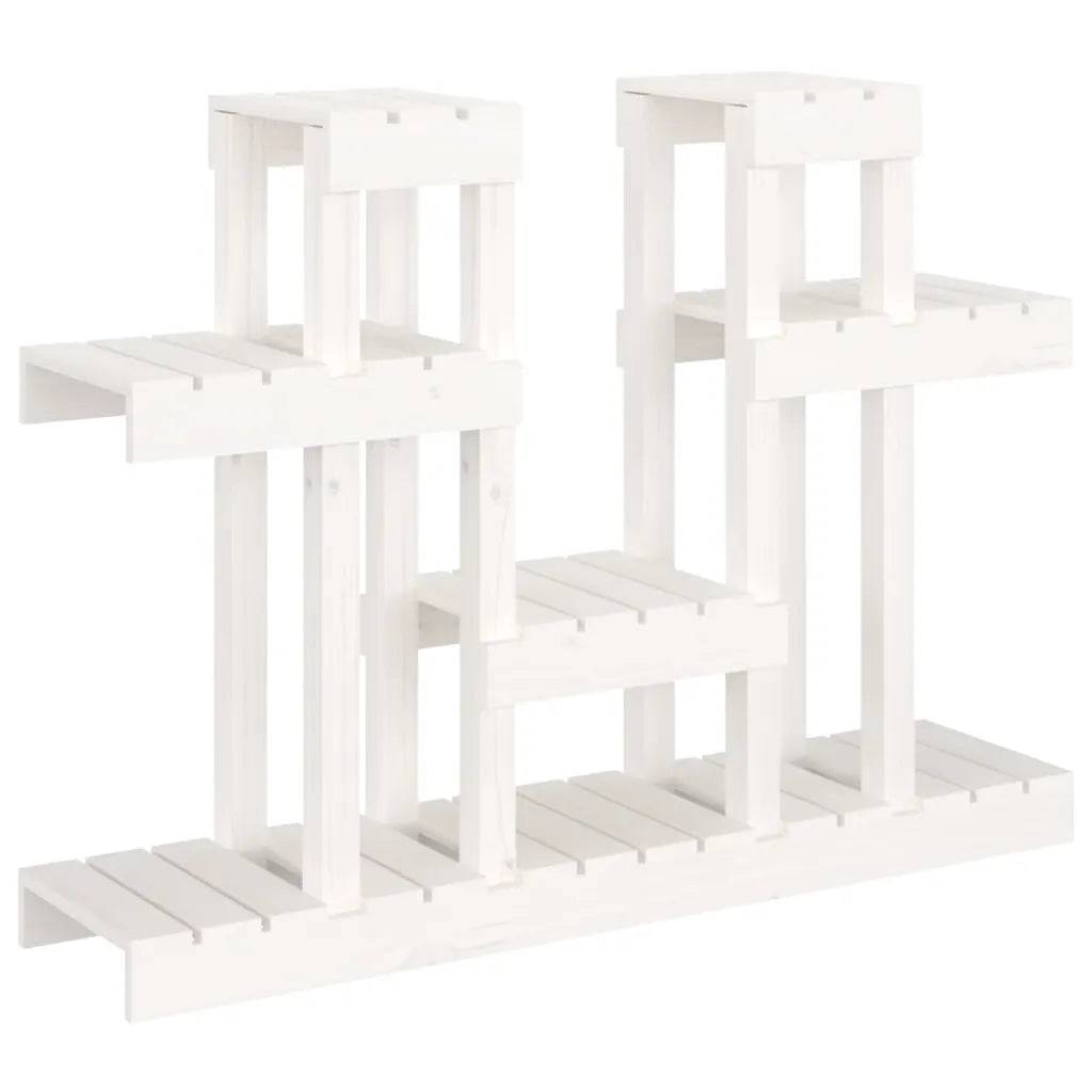 Helloshop26 - Support à plantes design rustique jardin 104,5 x 25 x 77,5 cm en bois massif blanc