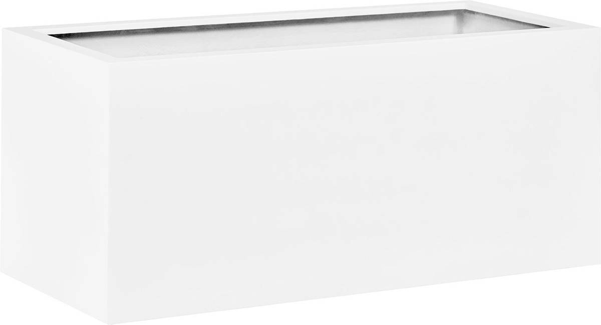 Artificielles - Bac fibres de verre et plastique renforcé Long 100 x 30 cm H 30 cm Ext. jardinière blanc mat - dimhaut: H 100 cm - couleur: Blanc neige