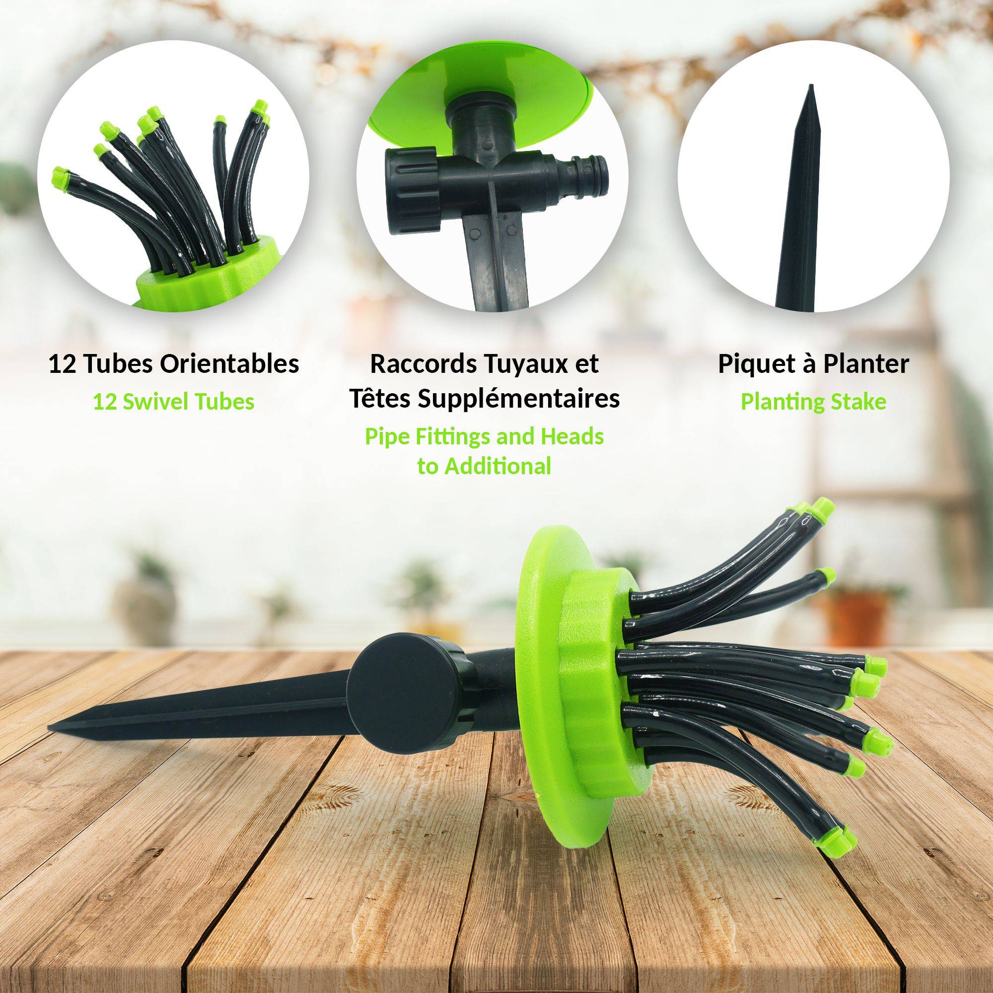 Tête d'arrosage de Jardin multidirection à Planter - 12 tubes orientables Plantes, Potager - Image 3