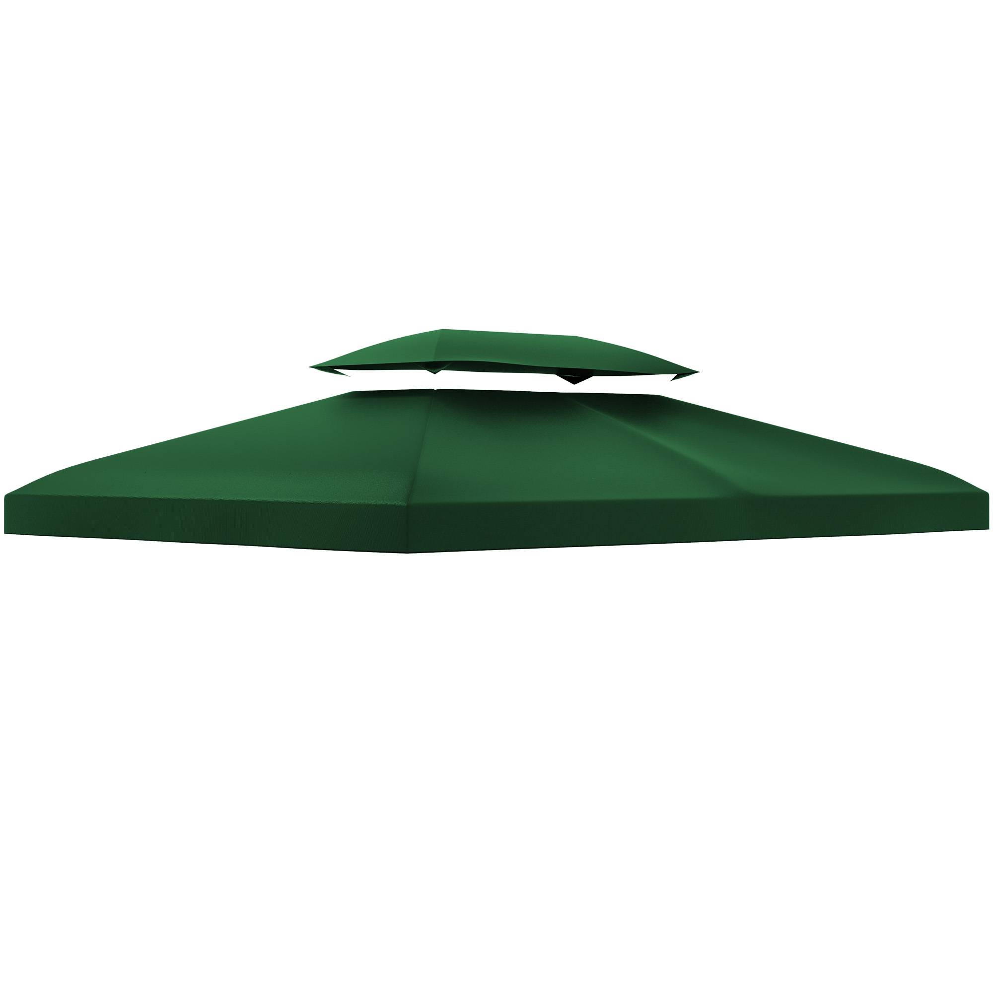 Toile de rechange pour tonnelle polyester jardin imperméable 3x4m vert - ComfortXL Outdoor Living - Image 1