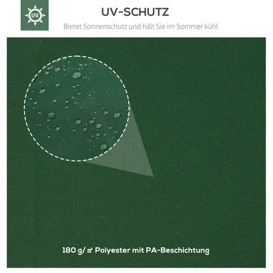 Toile de rechange pour tonnelle polyester jardin imperméable 3x4m vert - ComfortXL Outdoor Living - Image 6