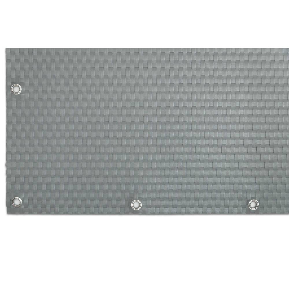 Rattan Art - Brise-vue en résine tressée avec oeillets métalliques coloris gris clair 1 x 5 m - Imagen 3
