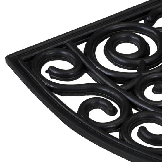 Helloshop26 - Tapis de porte demi-rond 45 x 75 cm antidérapant durable intérieur extérieur en caoutchouc noir - Image 4
