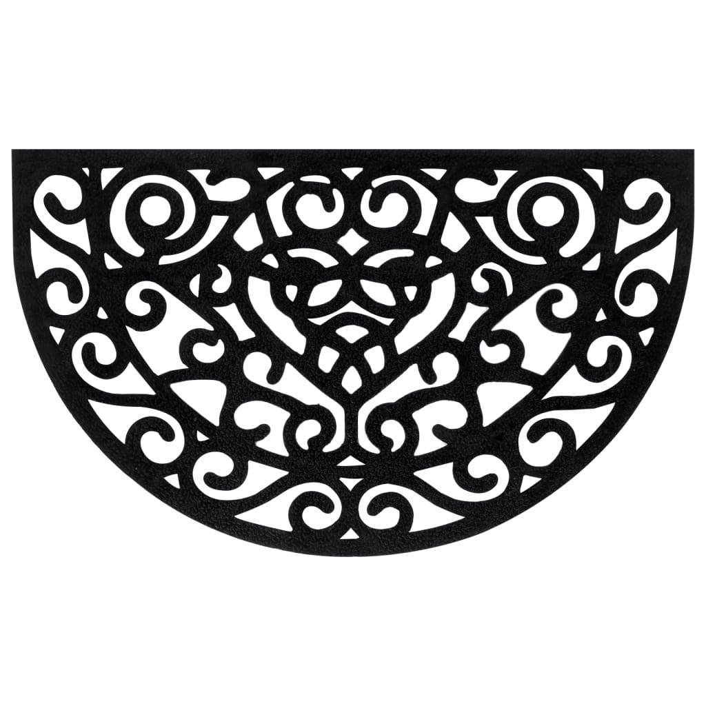 Helloshop26 - Tapis de porte demi-rond 45 x 75 cm antidérapant durable intérieur extérieur en caoutchouc noir - Image 3