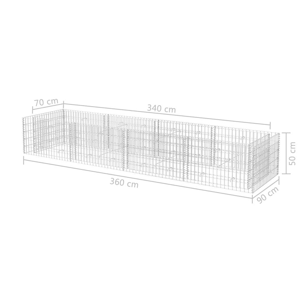 Helloshop26 - Jardinière lit surélevé plantes fleurs jardin à gabion acier 360 x 90 x 50 cm - Imagen 5