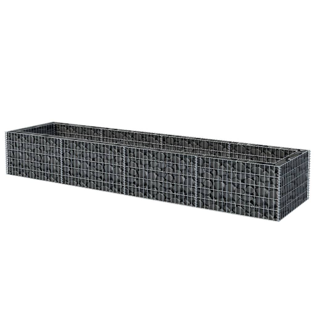 Helloshop26 - Jardinière lit surélevé plantes fleurs jardin à gabion acier 360 x 90 x 50 cm - Imagen 2