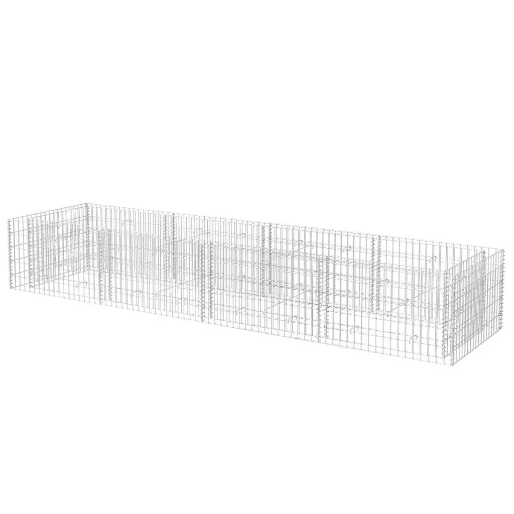 Helloshop26 - Jardinière lit surélevé plantes fleurs jardin à gabion acier 360 x 90 x 50 cm - Imagen 1