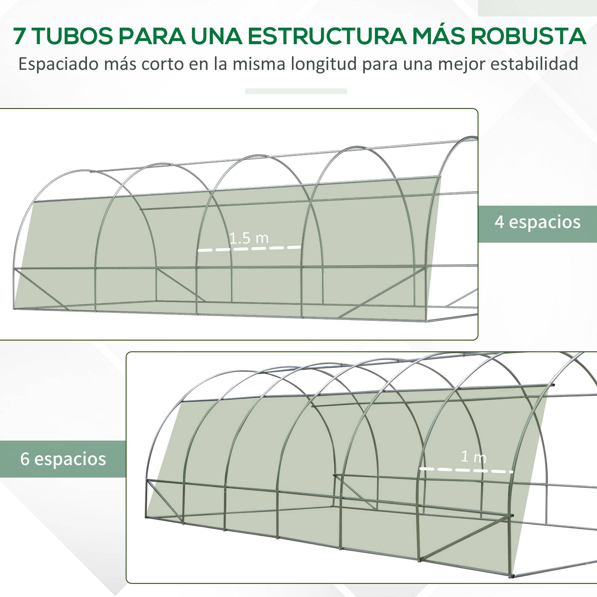 Serre de Culture Tunnel 18m² Acier Galvanisé et Bâche PE 12 Fenêtres 6x3x2 m Vert - ComfortXL Outdoor Living - Image 9