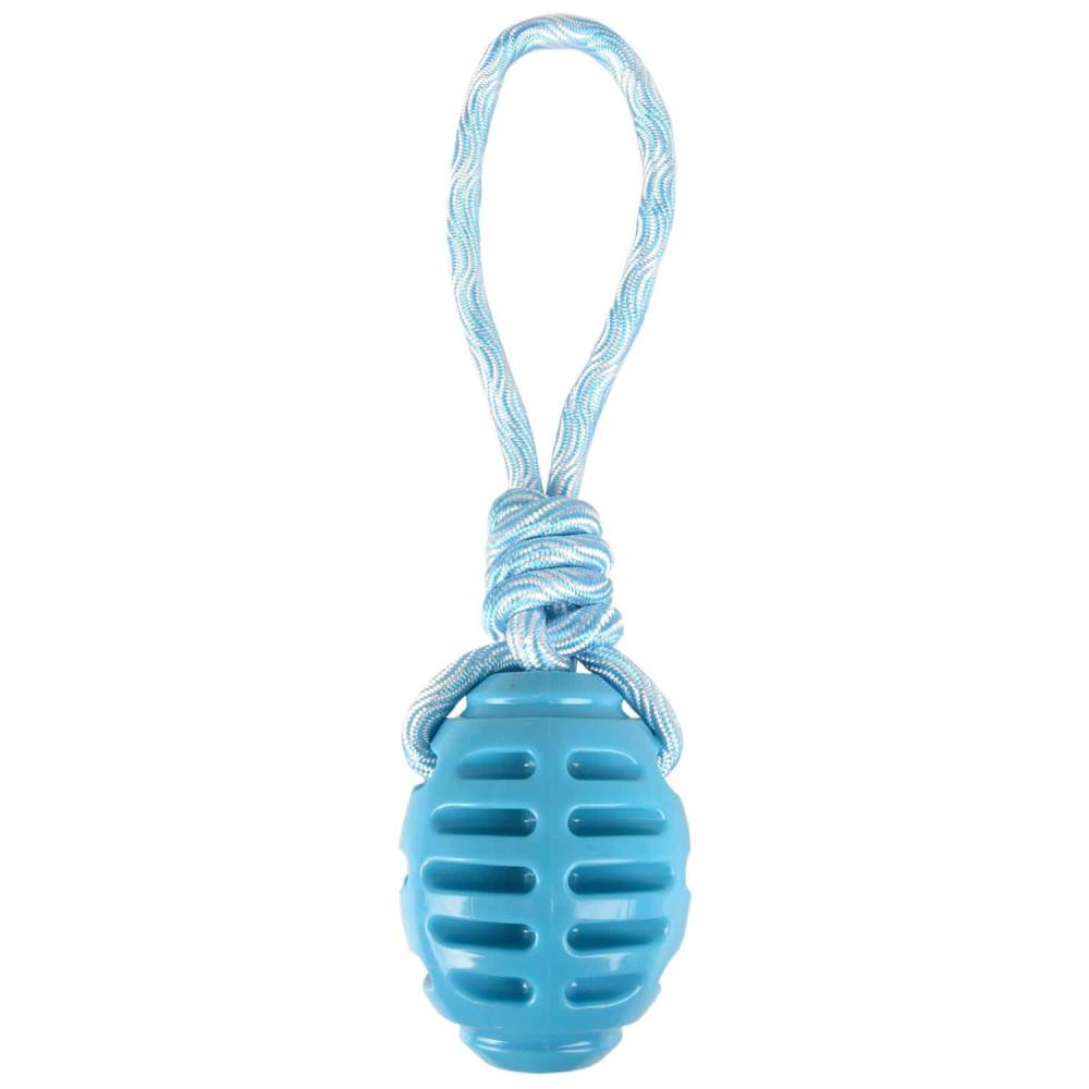 jeux Rugby avec corde à tirer bleu 30.5 cm RUDO en TPR pour chien - Image 1