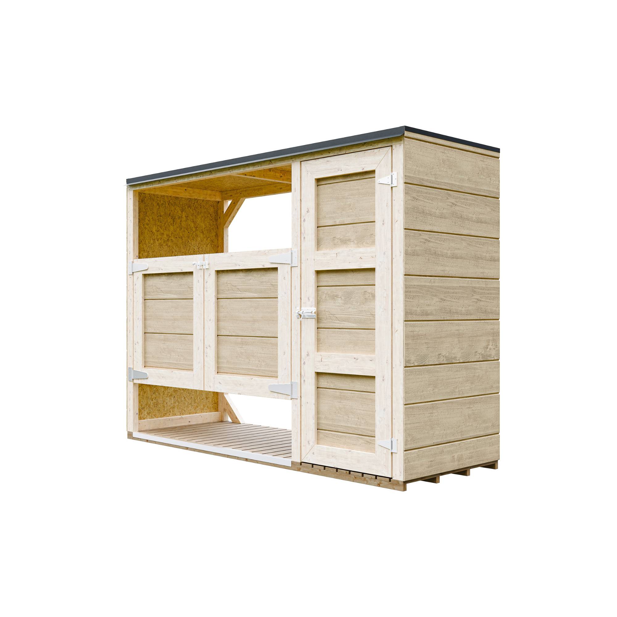Timbela - Abri de jardin pour poubelles, Cache poubelle extérieur 1,62 m² / 2x240L - Timbela M981A-HARVEST HONEY - Image 4
