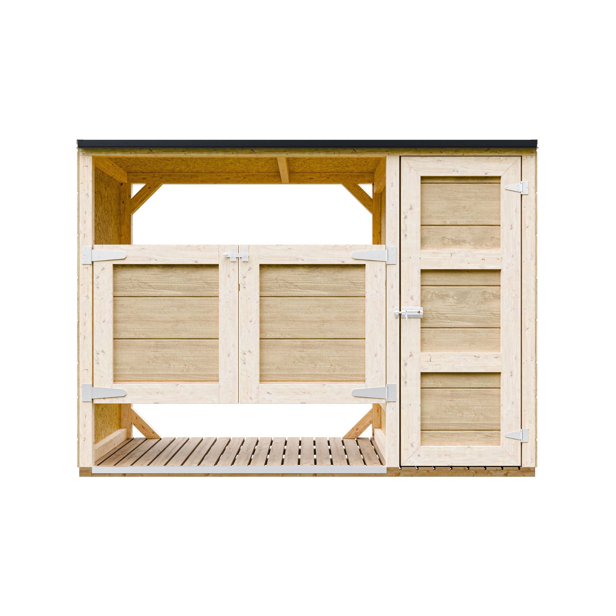 Timbela - Abri de jardin pour poubelles, Cache poubelle extérieur 1,62 m² / 2x240L - Timbela M981A-HARVEST HONEY - Image 3
