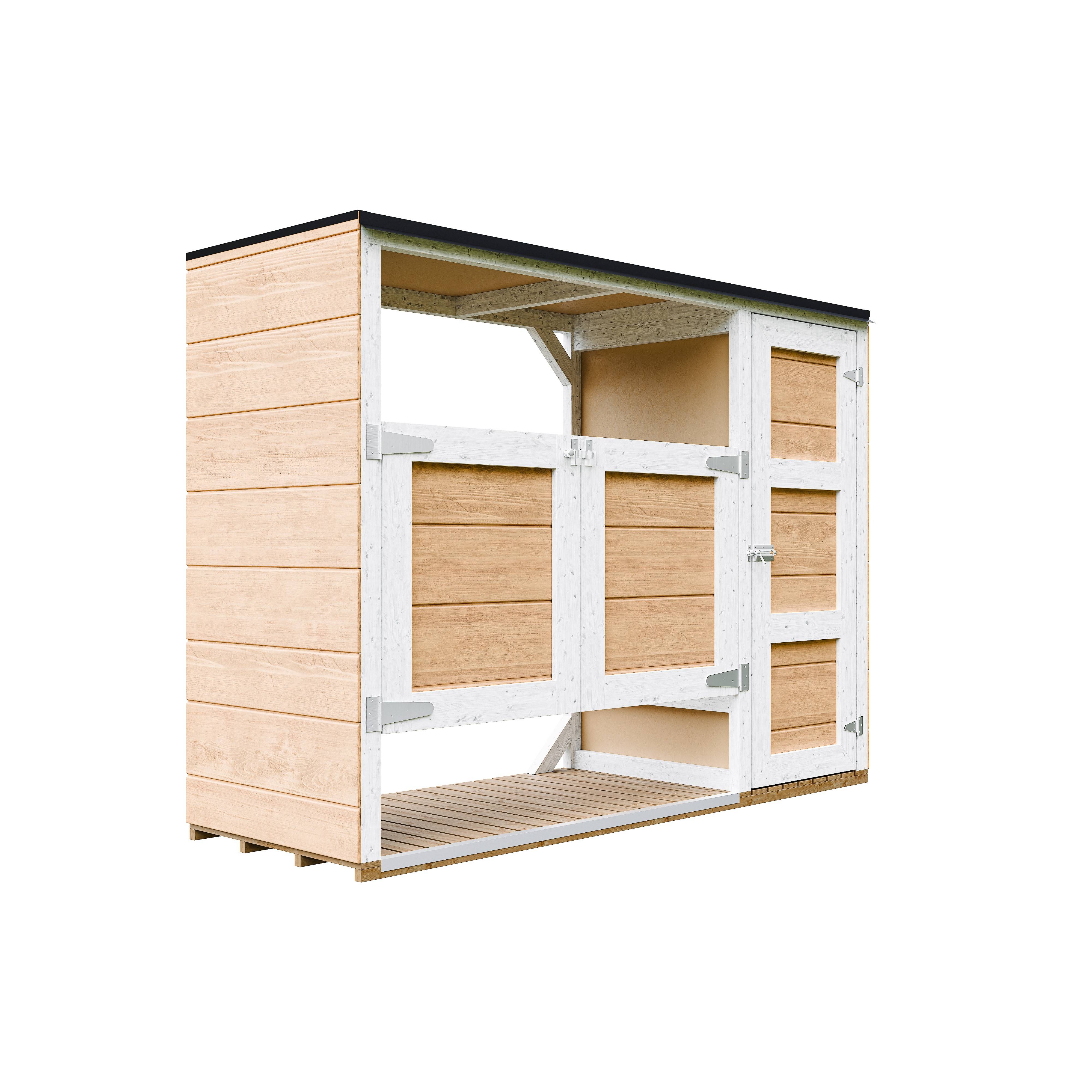 Timbela - Abri de jardin pour poubelles, Cache poubelle extérieur 1,62 m² / 2x240L - Timbela M981A-HARVEST HONEY - Image 2